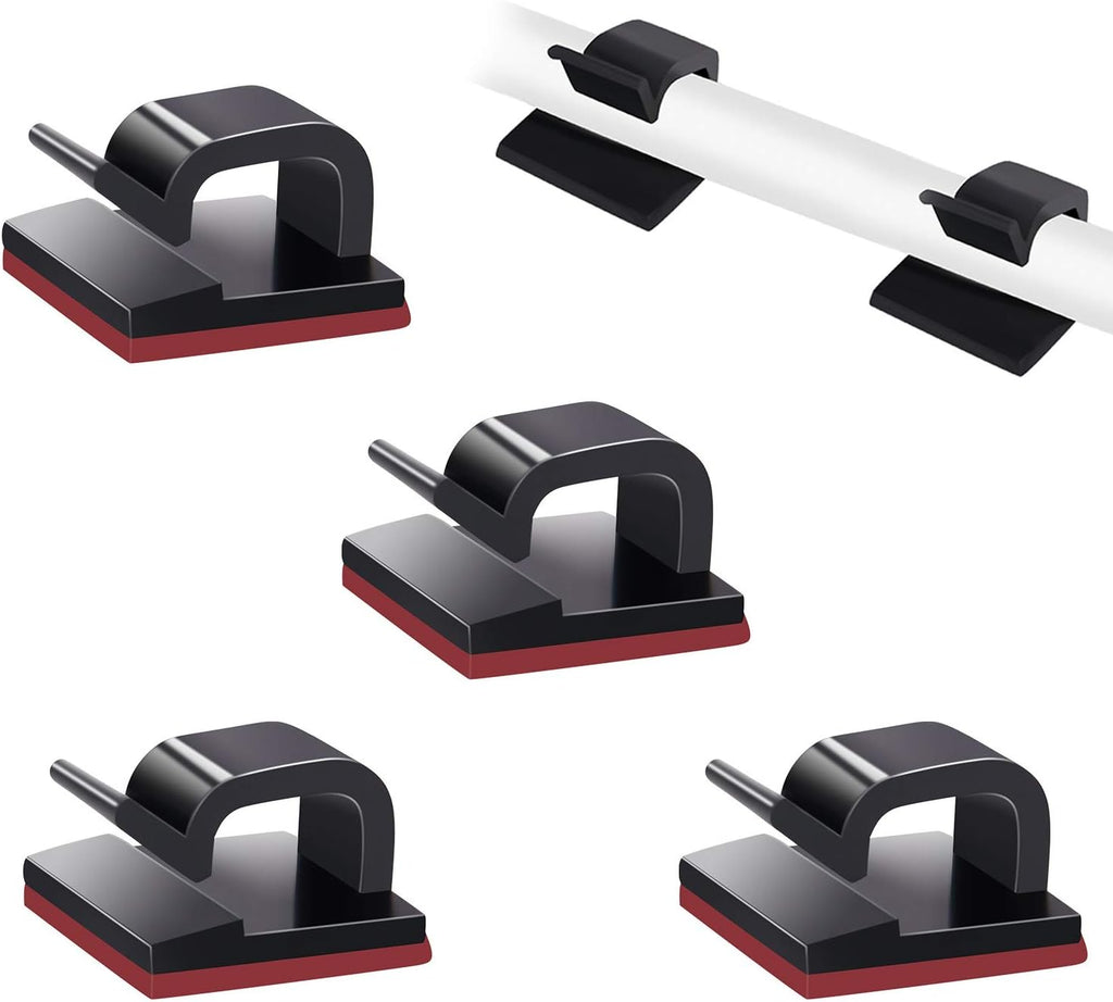 50 Pcs Self Adhesive Cable Management Clips, Cable Organizers Sticky Wire Clips Cord Holder for TV PC Laptop Ethernet