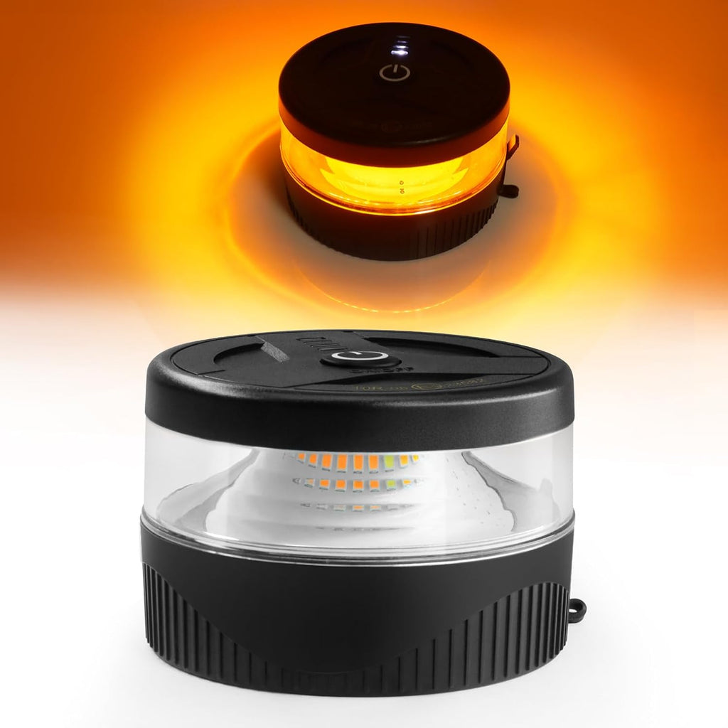 W56B Amber LED Beacon Lights, Magnetic Base Strobe Lights | Rechargeable, USB-C Charging, Warning/Strobe Flashing