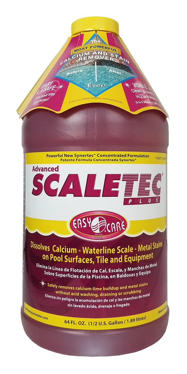 20064 Scaletec Plus Calcium Pool Descaler, Iron and Scum Remover & Preventative, 64. Fl. Oz Bottle