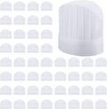 Disposable Chef Hats 50 Pack Non Woven Baker Hats DIY Blank Chef Cap White