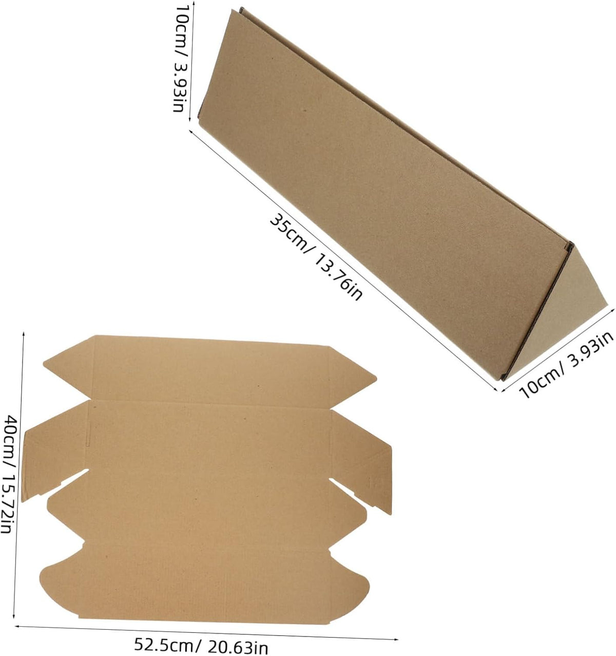 10pcs Triangle Kraft Paper Mailing Tubes for Documents Storage