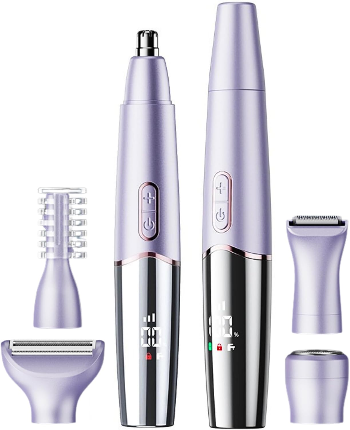 5-in-1 Rechargeable Nose & Eyebrows Hair Trimmer - IPX7 Waterproof Dual Edge Grooming Kit for Men & Women, Perfect