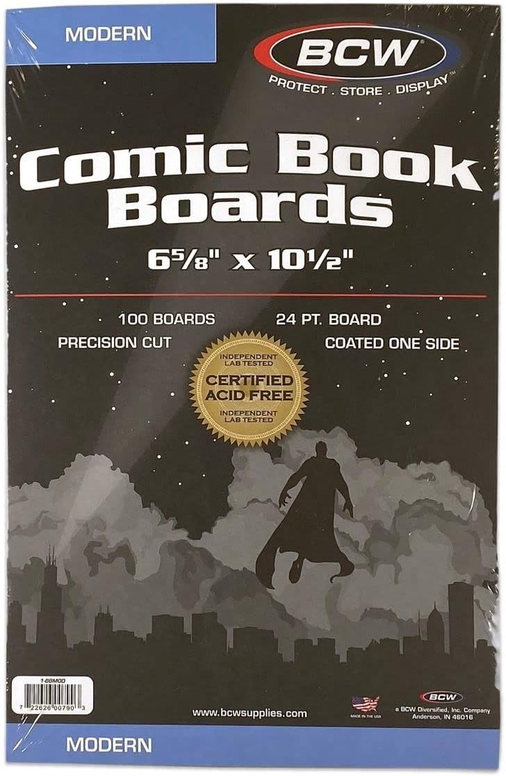 Comic Bags & Modern Backing Boards | 100ct | Acid-Free Archival Storage | Prevent Damage to Comics | 6 7/8 x 10 1/2