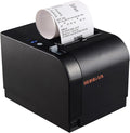 80mm Thermal POS Receipt Printer Black | 3 1/8 inch Pos Printer with Auto Cutter, USB, Serial, Ethernet