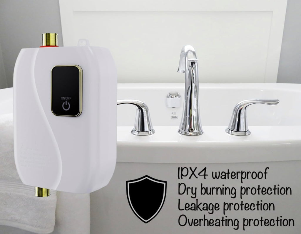 Tankless Water Heater Electric, Instant Hot Water Heater Under Sink, 3000W 110V On Demand Mini Water Heater for RV