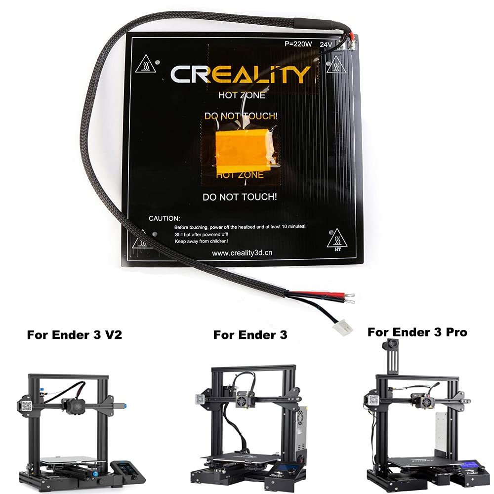 Official Ender 3 V2 Heated Bed 3D Printer Replacement Hot Bed 220W 24V with Cable Compatible for Creality Ender 3