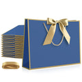 12 Pcs Blue Paper Gift Bags with Ribbon Handle