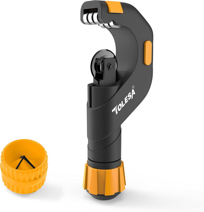 Pipe Cutter Heavy Duty 3/16''-2'' OD with Deburring Reaming Tool | SKD Cutter Wheels, 6 Ball Bearing Rollers, Precise