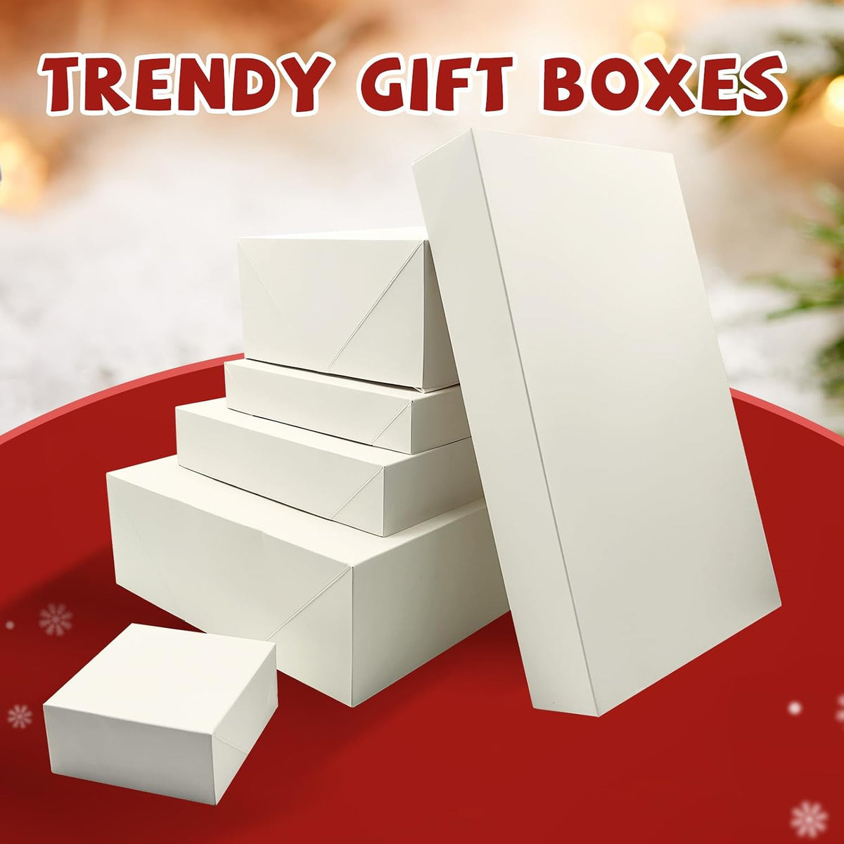 20 Pack White Gift Boxes with Lids, 5 Sizes for Presents