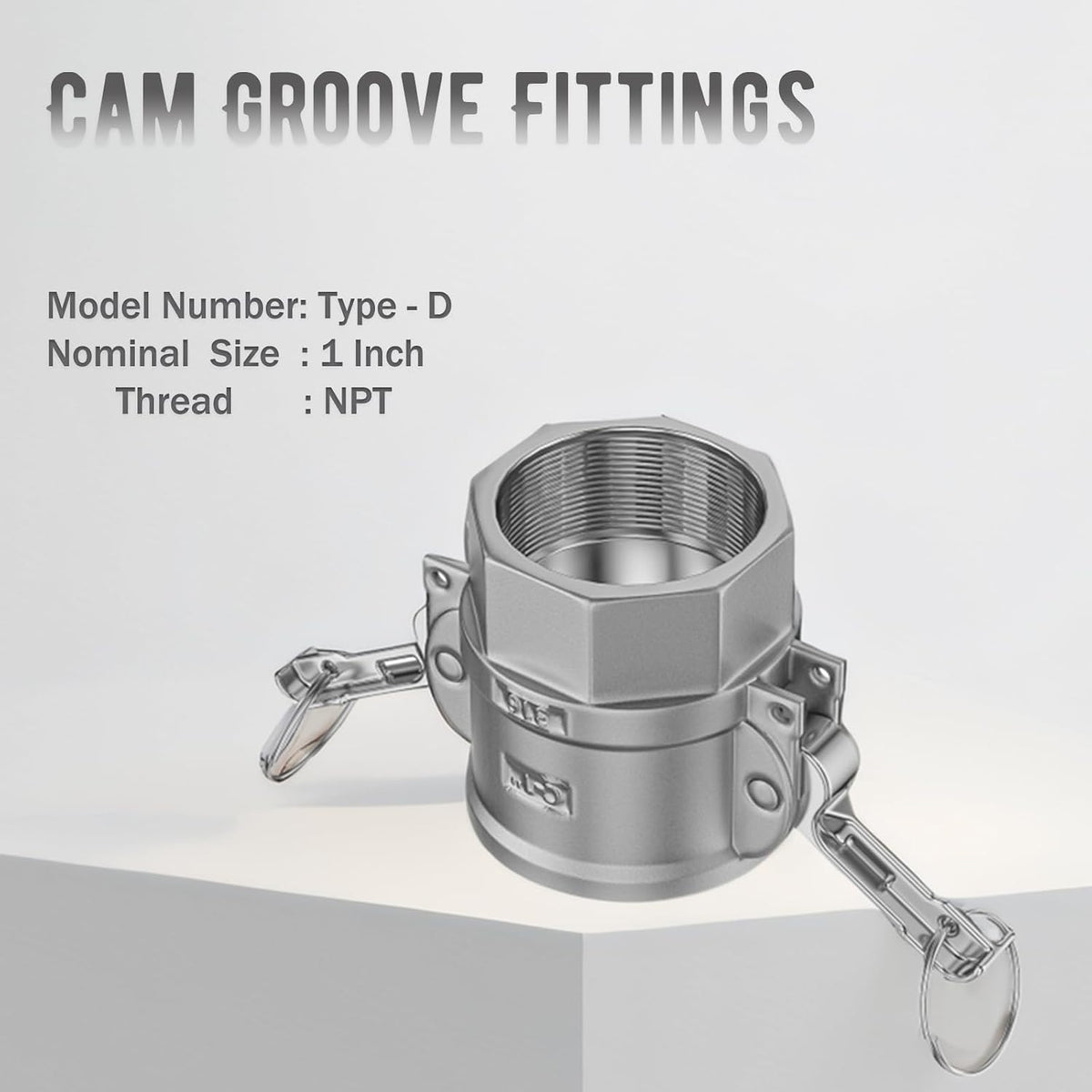 316 Stainless Steel 1" Camlock Fitting - External thread pipe fitting