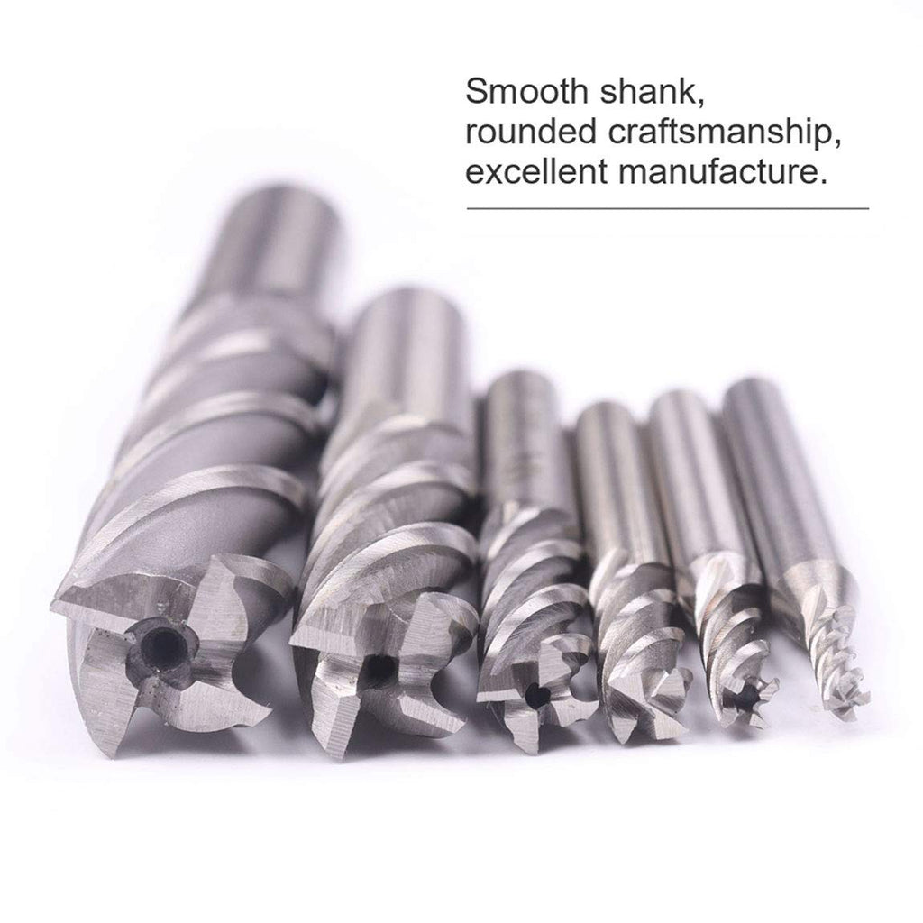 HSS-AL Carbide End Mill Set, 4 Flute Milling Cutter Bits, High Strength Breakage Resistance, 1/2x1/2 Inch, 5 Pack