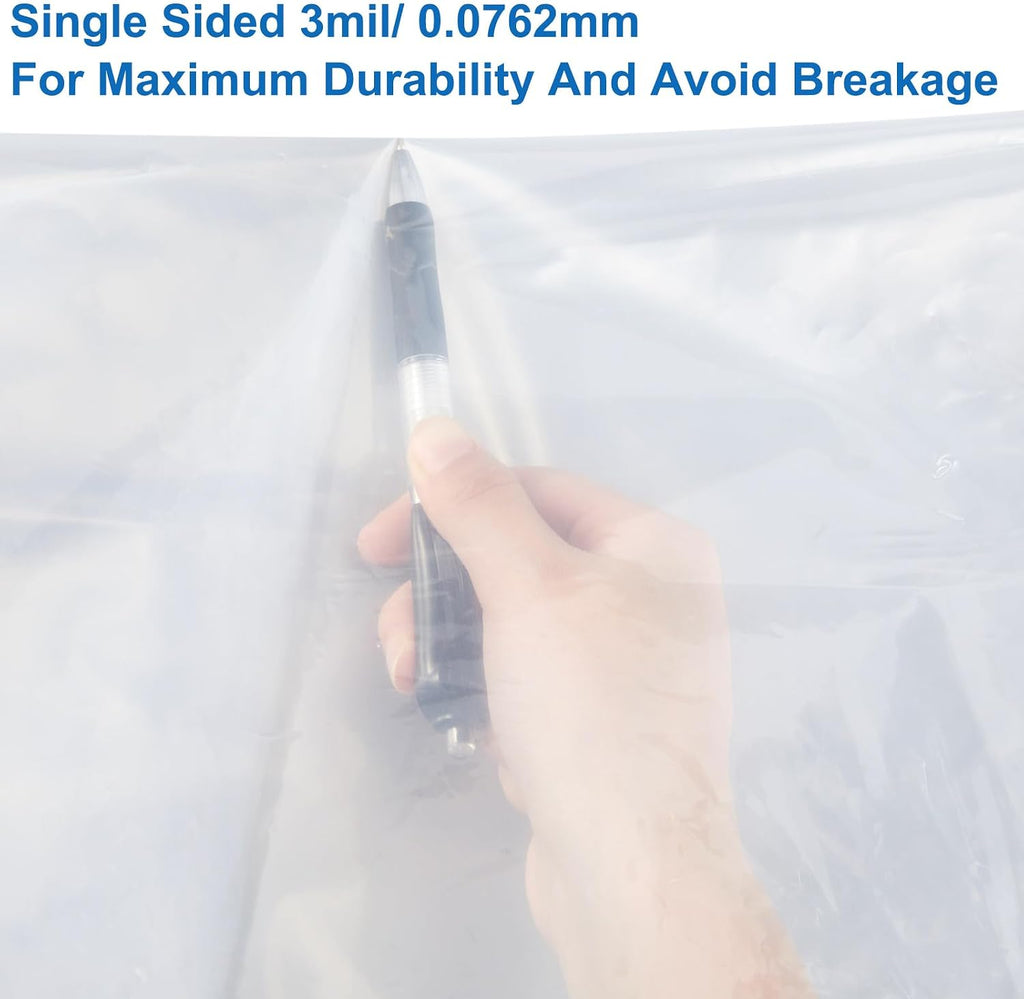 150 Count 18x24 Inch 3 Mil Heavy Duty Flat Open End Clear Plastic Poly Bags Thick Plastic Packaging Bags