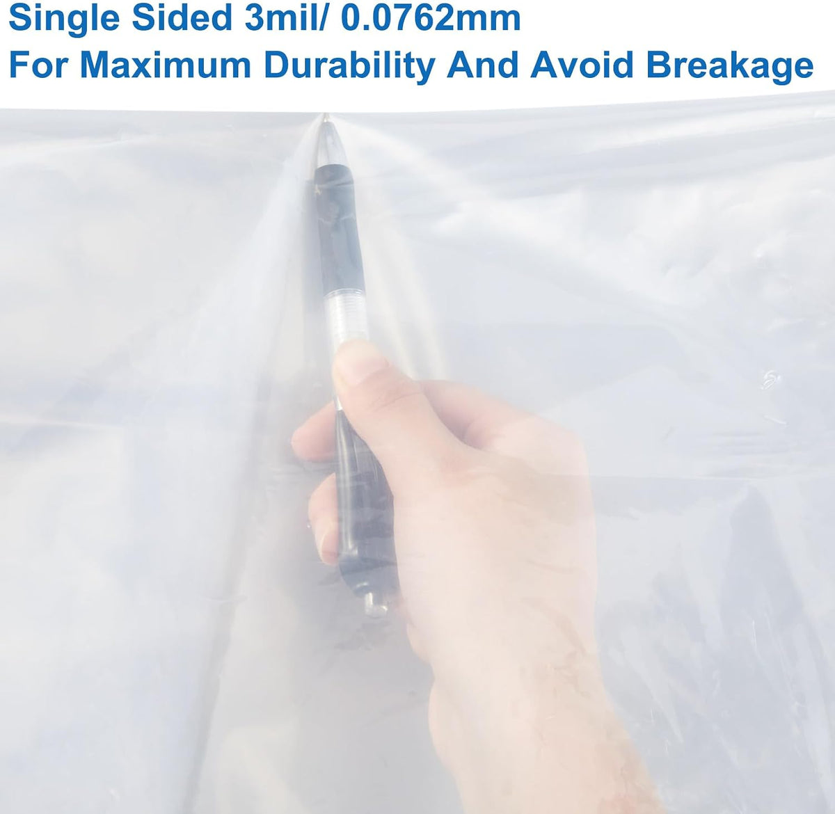 150 Count 18x24 Inch 3 Mil Heavy Duty Flat Open End Clear Plastic Poly Bags Thick Plastic Packaging Bags