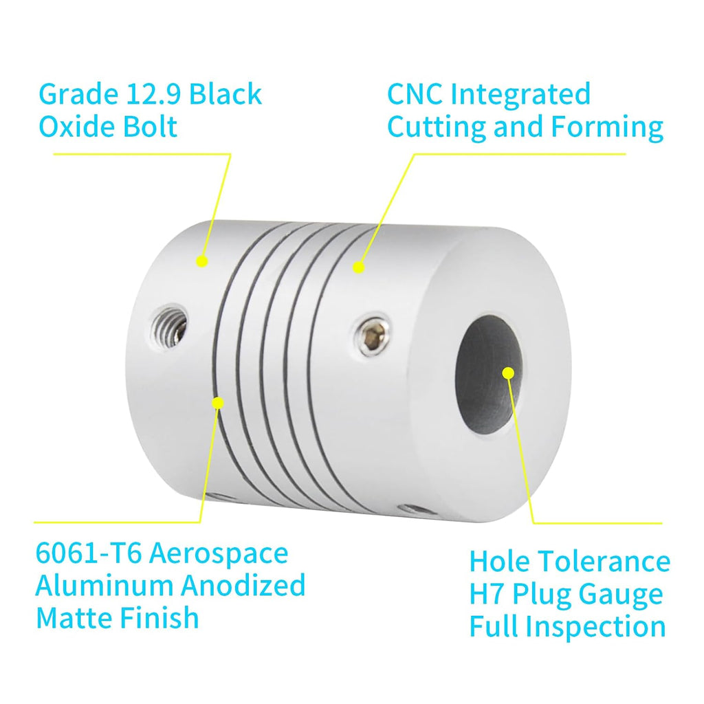 Beam Coupling, 4mm to 5mm Bore Aluminum Alloy Shaft Coupler D19 x L25mm for Stepper Motor, 3D Printer, CNC Encoder