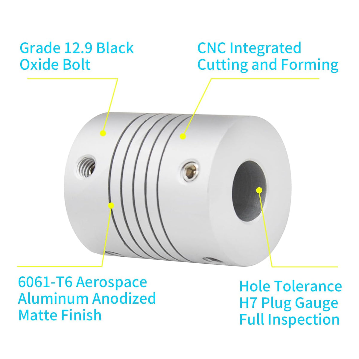 Beam Coupling, 4mm to 5mm Bore Aluminum Alloy Shaft Coupler D19 x L25mm for Stepper Motor, 3D Printer, CNC Encoder