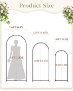 Wedding Arch, Metal Arch Backdrop Stand, Black, 6FT, 5FT, 4FT