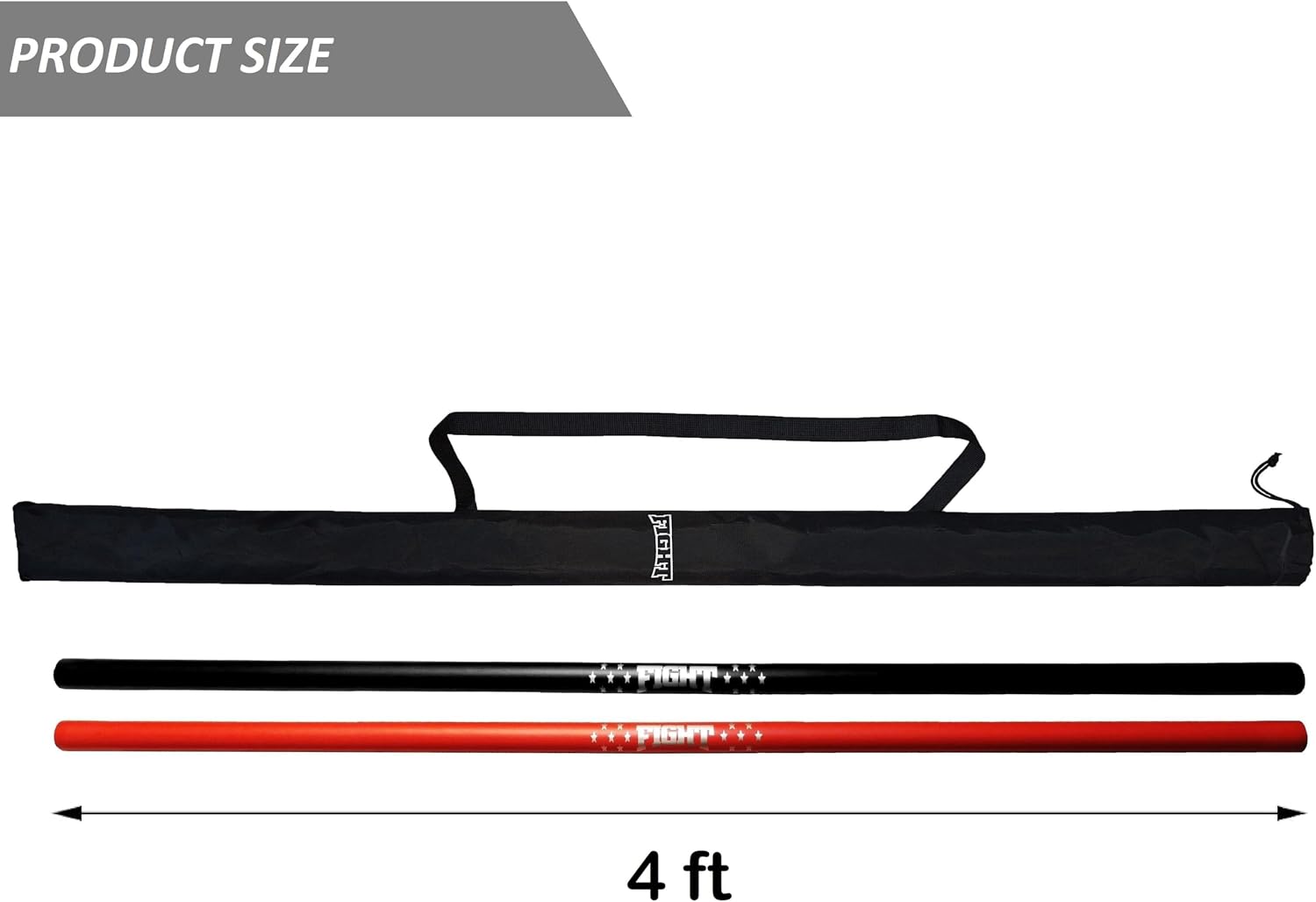 Foam Padded Practice Staff 4 Ft with Carry Bag, Bo Staff, Bo Staff for Martial Arts and Karate