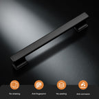 20 Pack Matte Black Kitchen Cabinet Pulls 6.3 Inch (160mm) Hole Centers Cabinet Pulls for Cabinets Cupboard Handles