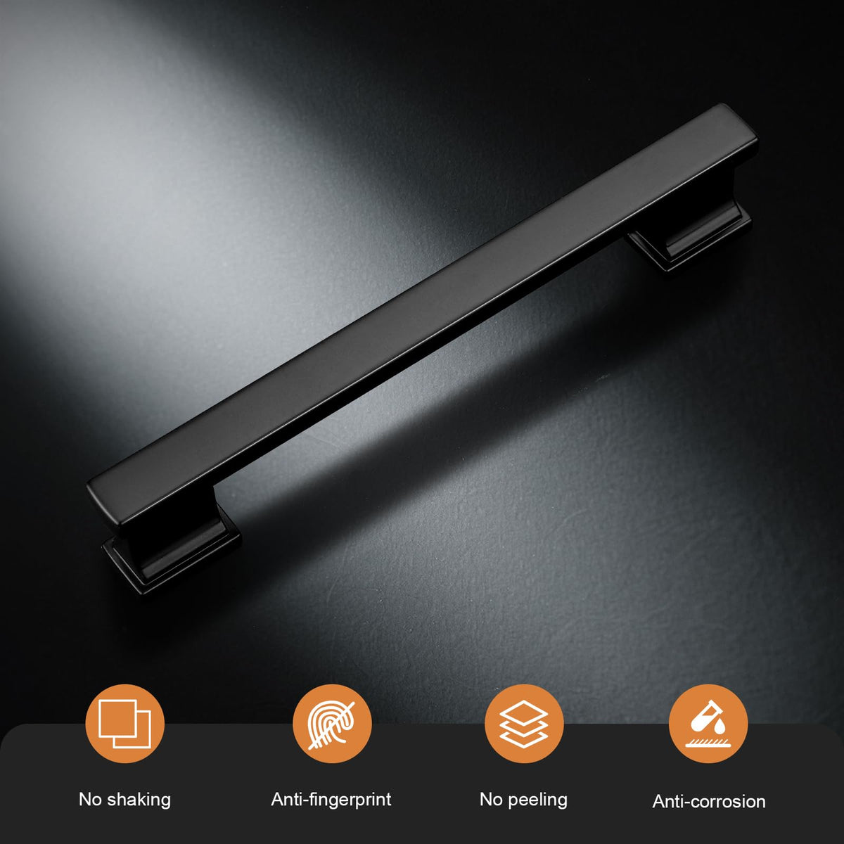 20 Pack Matte Black Kitchen Cabinet Pulls 6.3 Inch (160mm) Hole Centers Cabinet Pulls for Cabinets Cupboard Handles