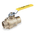 Apollo 77C-200 Series Bronze Ball Valve, Two Piece, Inline, Lever, 3/4" Solder End