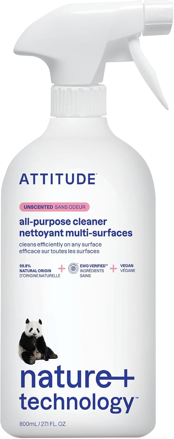 ATTITUDE All Purpose Cleaner Spray, EWG Verified, Unscented, 27 fl oz