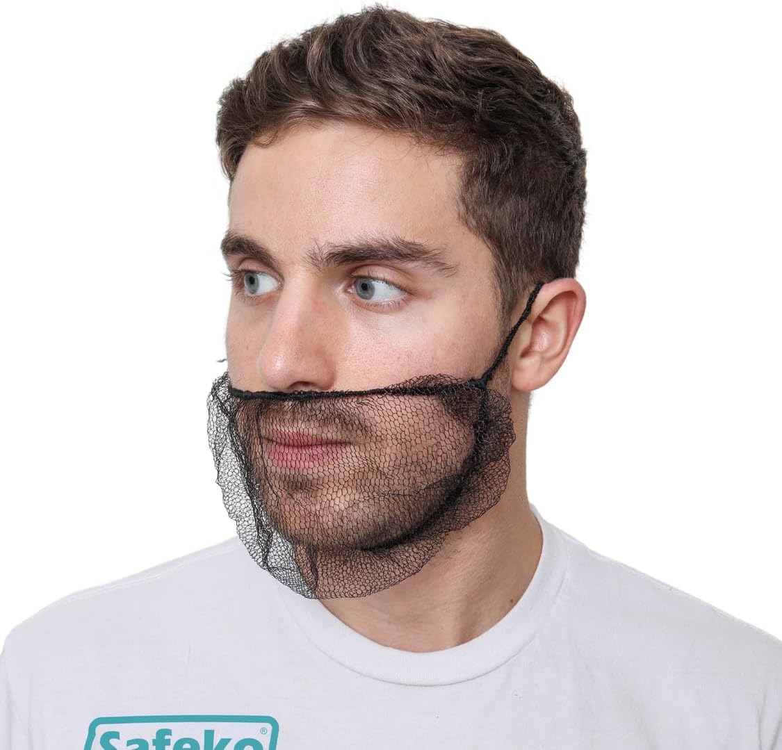 Disposable Honeycomb Nylon Beard Nets | Breathable, Durable | [BLACK | BROWN | WHITE | 18" | 21"]
