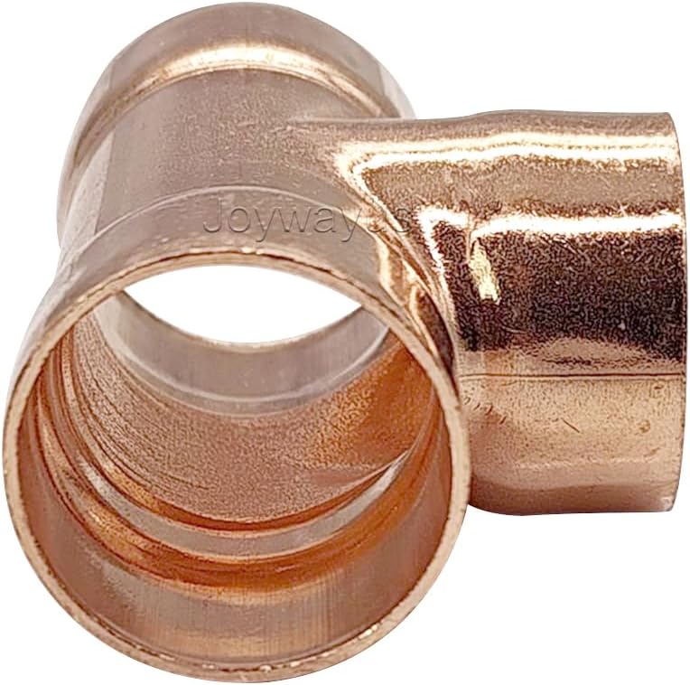 Joywayus 5 Pack Copper 3/4" C x C x C Sweat Solder Tee Pressure Fittings