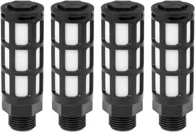 uxcell Plastic Pneumatic Muffler Exhaust Air Line Silencer 1/2 PT Black, 4pcs