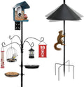 99 Inch Bird Feeder Pole with Squirrel Baffle, 360° Rotating Heavy Duty Bird House Pole for Outdoors Garden Yard