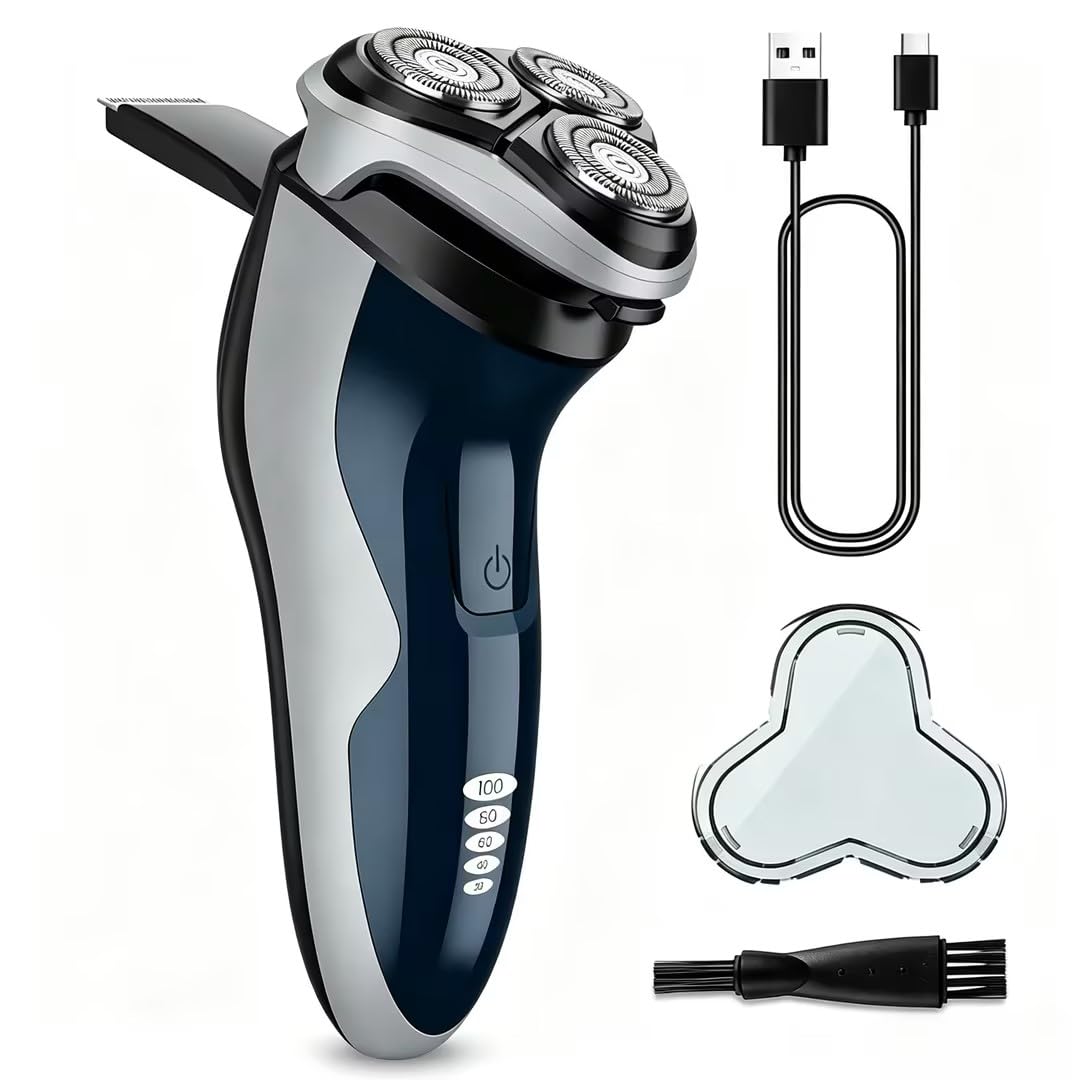 Rechargeable Electric Razor for Men: 120-Min Electric Shaver