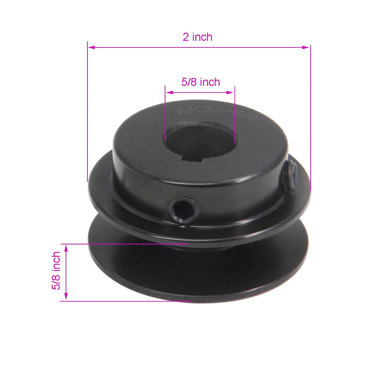 AK20-5/8 Bore Single Groove Web Sheave 2" OD 5/8" Bore V Belt Sheave Cast Iron