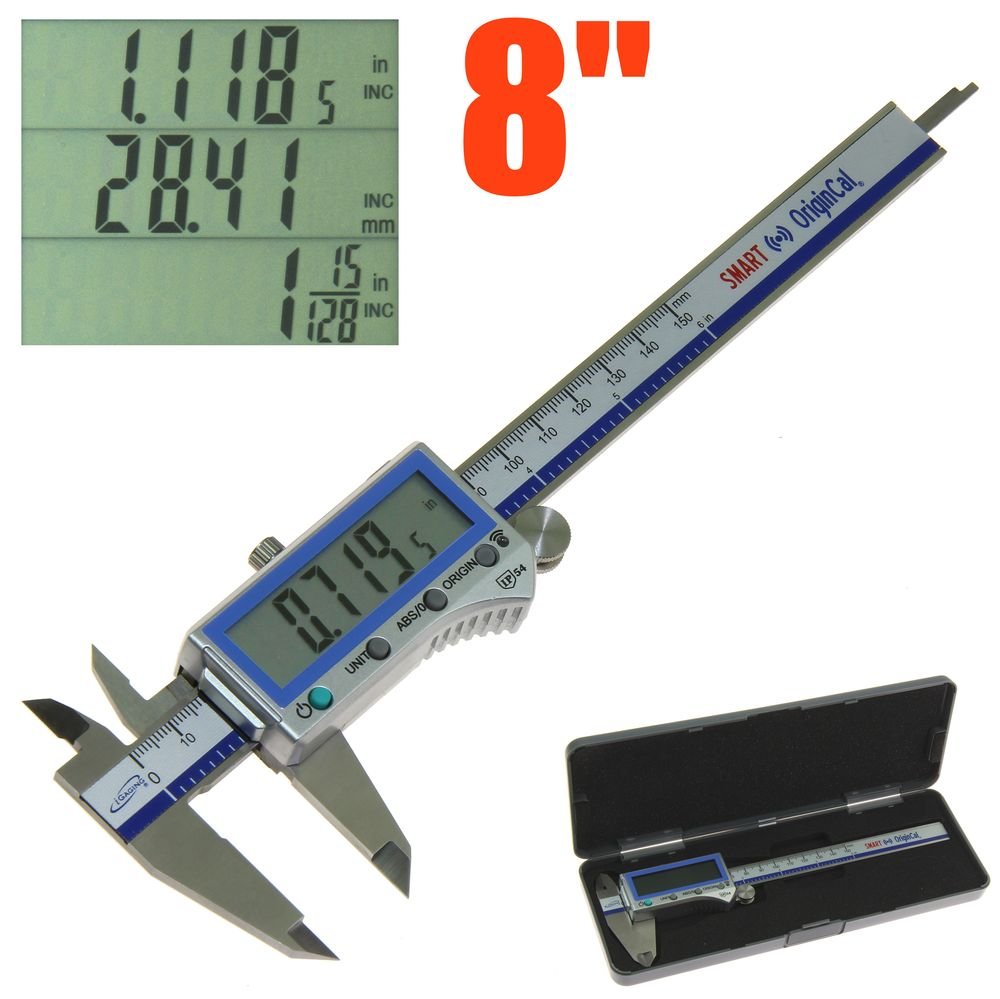 iGaging Digital Electronic Caliper Absolute Origin Smart Bluetooth Connectivity - IP54 Protection/Extreme Accuracy (100-700-B08)