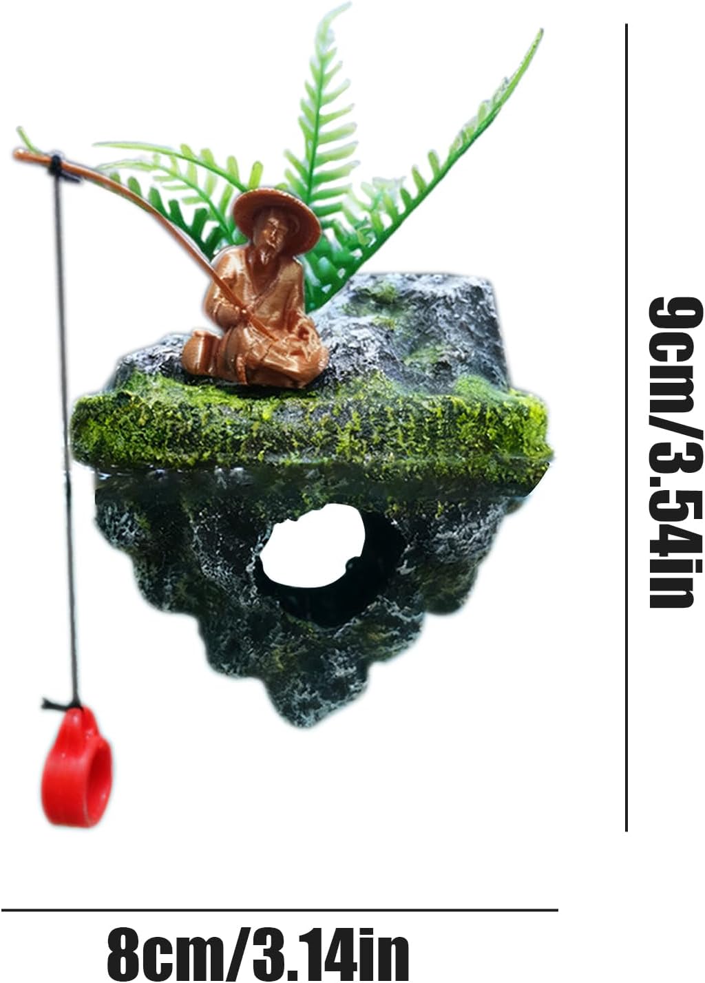 Fish Decorations for Tank, Resin Floating Island, 3.54x3.15x2.28 Inch Strong Build Gear, Realistic Tool, Stylish