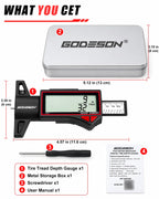 GODESON Digital Tire Tread Depth Gauge, 2.5" Large LCD Display, 0–1" Range