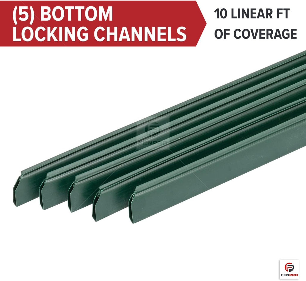 Privacy Fence Slats, Chain-Link Bottom Lock, Green, 6ftx10ft
