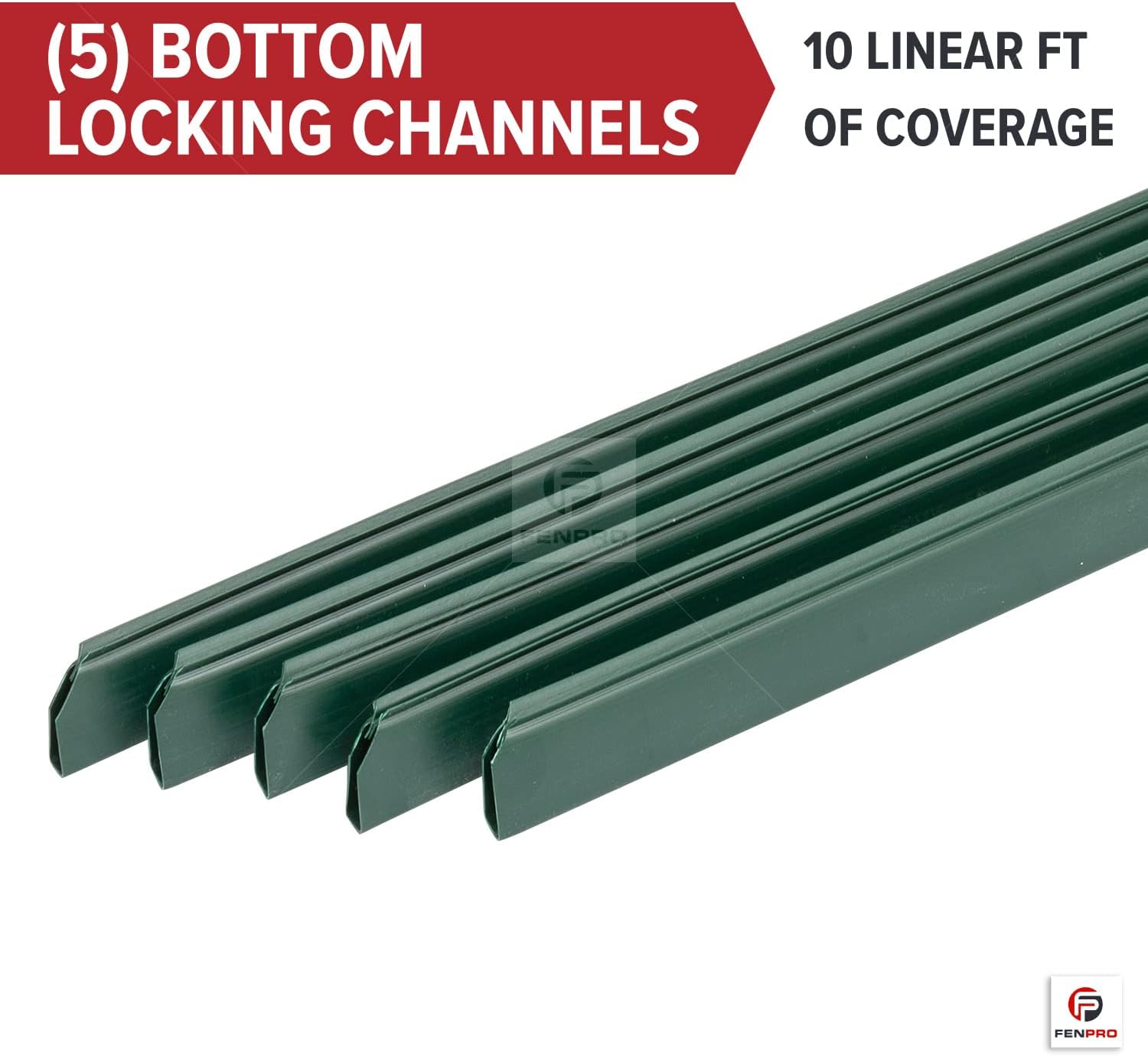 Privacy Fence Slats, Chain-Link Bottom Lock, Green, 6ftx10ft
