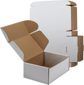 9x6x4 Inches Shipping Boxes Set of 25, White Corrugated Cardboard Box, Mailer Boxes for Packing Small Business