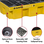 4 Drum Spill Containment Pallet - 11" Tall