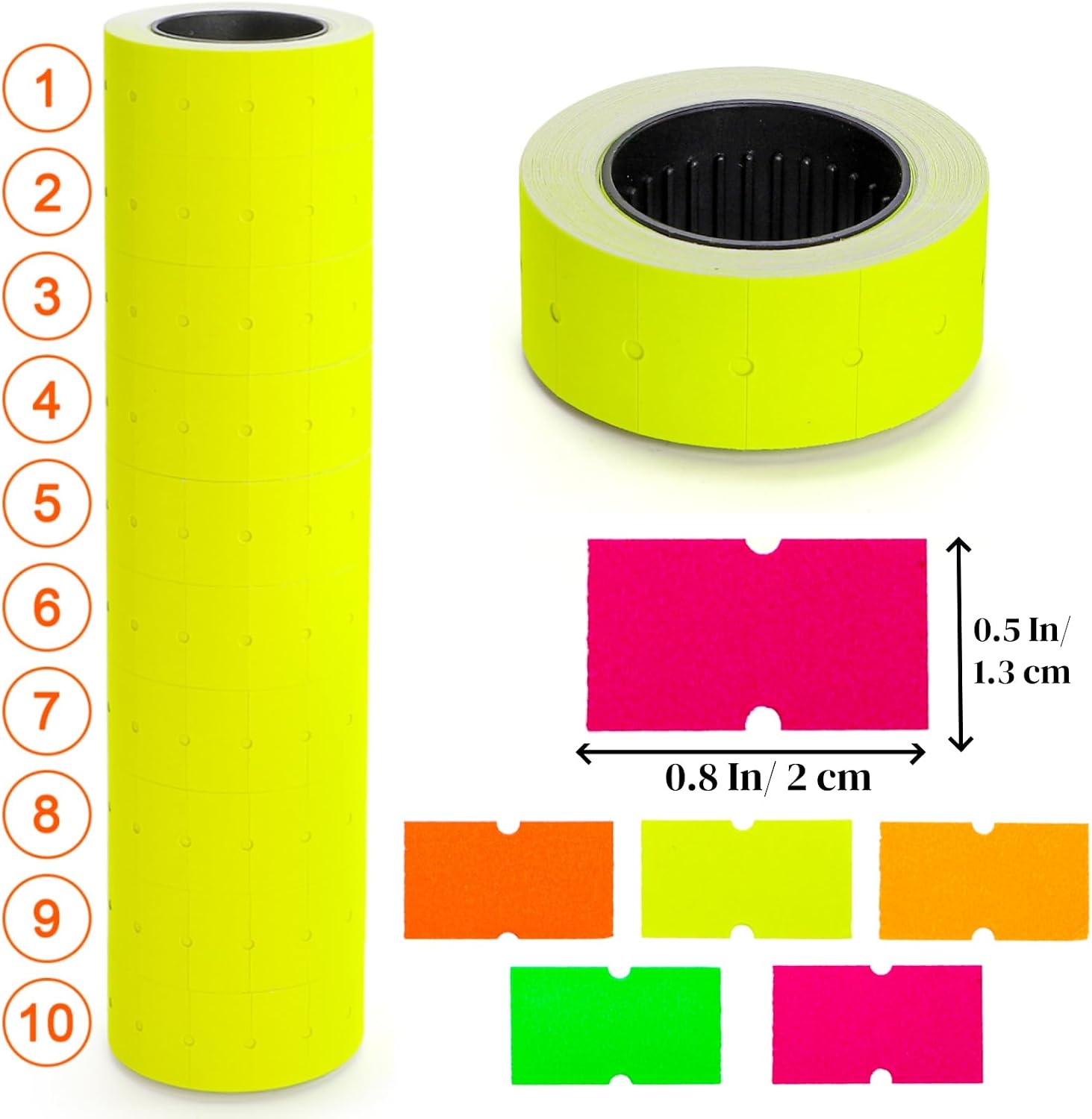 50 Rolls 25000 Price Gun Labels, Super Sticky Pricing Stickers, Colorful Expiration Date Marking Label for Most