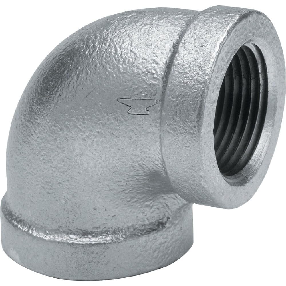 Anvil 8700124301, Malleable Iron Pipe Fitting, 90 Degree Elbow, 1-1/4" NPT Female, Galvanized Finish