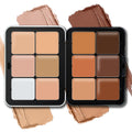 12 Colors Cream Concealer Foundation Palette, Long-Wearing Smudge Proof Blendable Full Coverage Cream Contour Blush