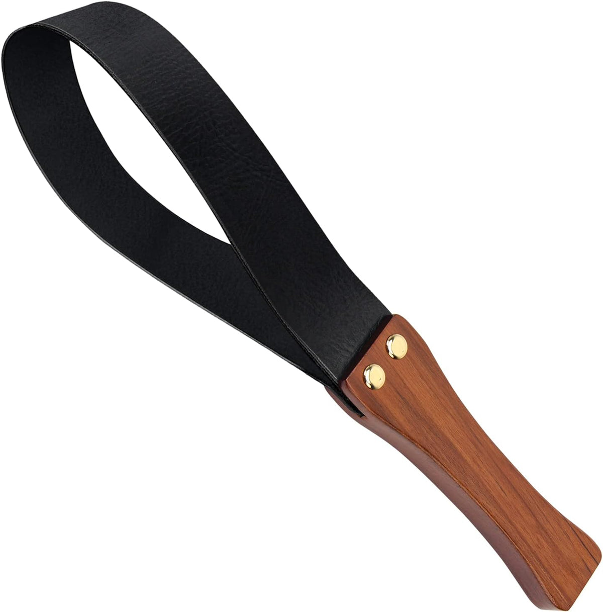 19 Inch Riding Crop for Horse, Leather Paddle with Anti-Slip Wooden Handle, Equestrianism Crops, Black Crops for Horses