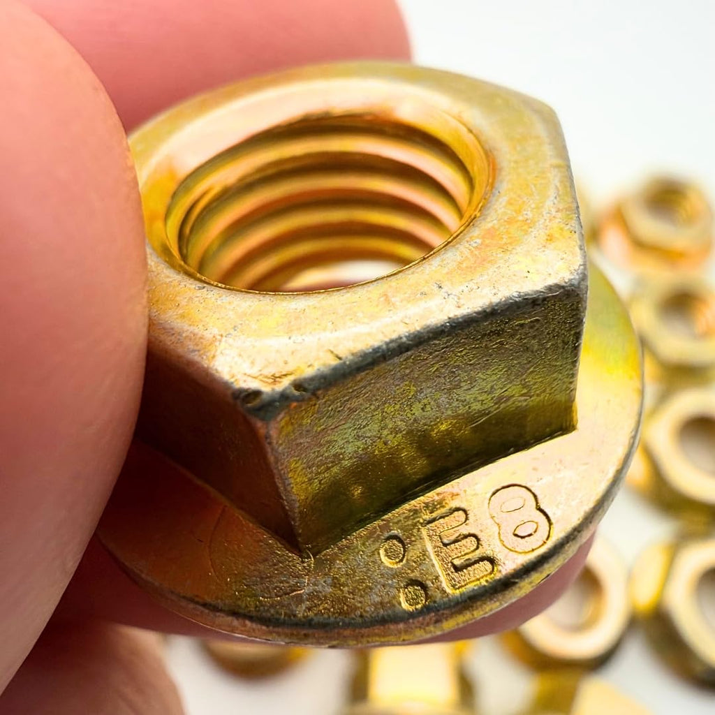 1/2-13 Flange Nuts (50 Pack) – Grade 8 Built-in Washer Nuts Coarse Thread for Fast, Even Clamping on Frames, Brackets & Heavy Assemblies SAE J995 0.5"