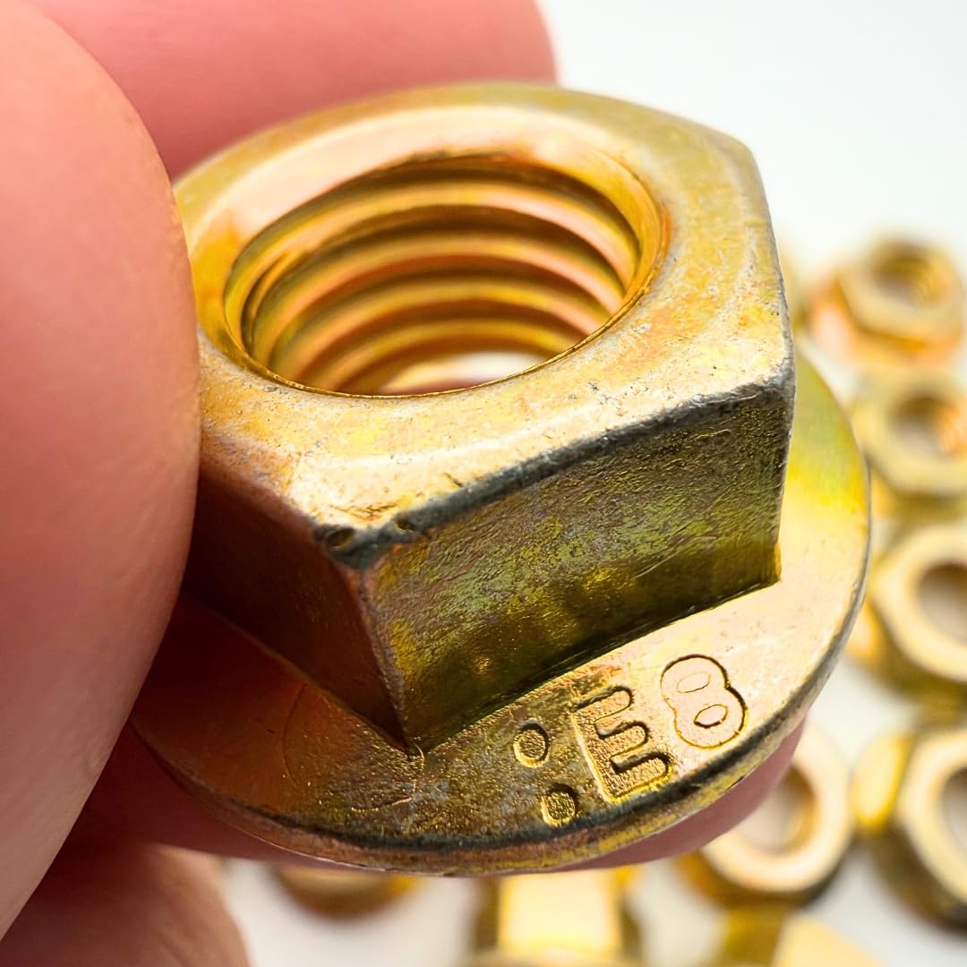 1/2-13 Flange Nuts (50 Pack) – Grade 8 Built-in Washer Nuts Coarse Thread for Fast, Even Clamping on Frames, Brackets & Heavy Assemblies SAE J995 0.5"