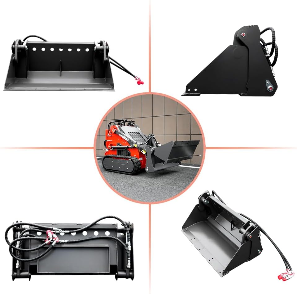Mini Skid Steer 4-in-1 Combo Bucket Attachment, 588mm Width