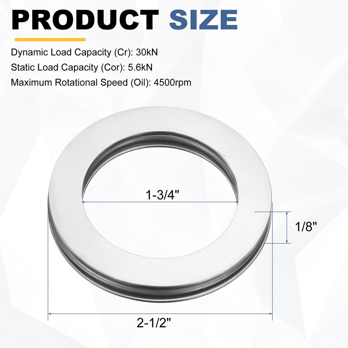 uxcell 4 Sets NTA2840 Thrust Needle Roller Bearings with Washers, ID 1-3/4"