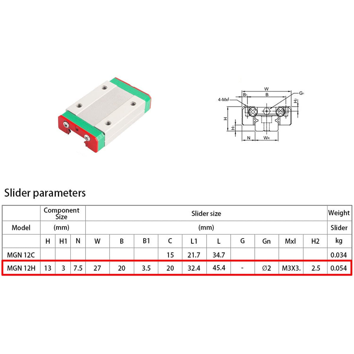 iMetrx MGN12H 800MM Linear Guide Rail MGN12 Linear Rail