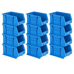 15" x 8" x 7" (12 Pack) Plastic Stackable Storage Bin, Hudson Blue