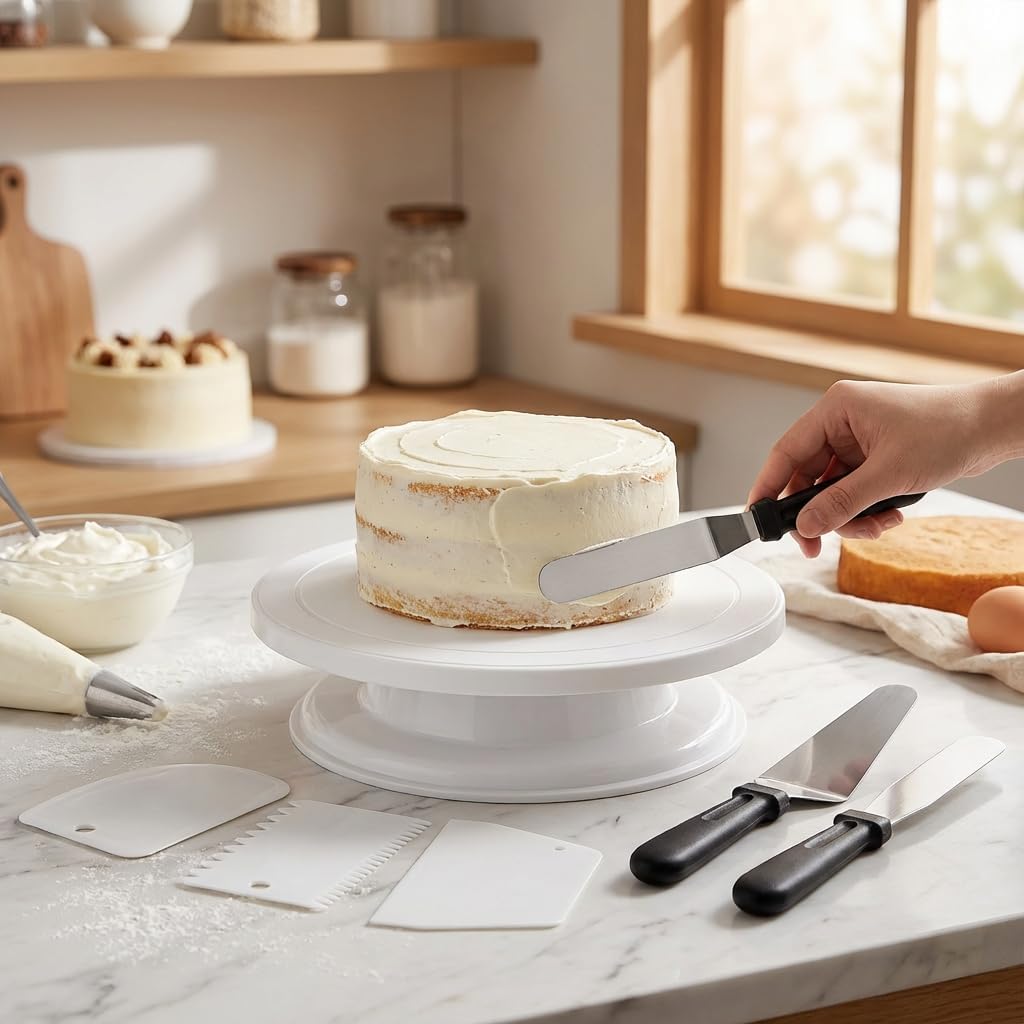 Cake Decorating Kit with Cake Turntable and Decorating Tools