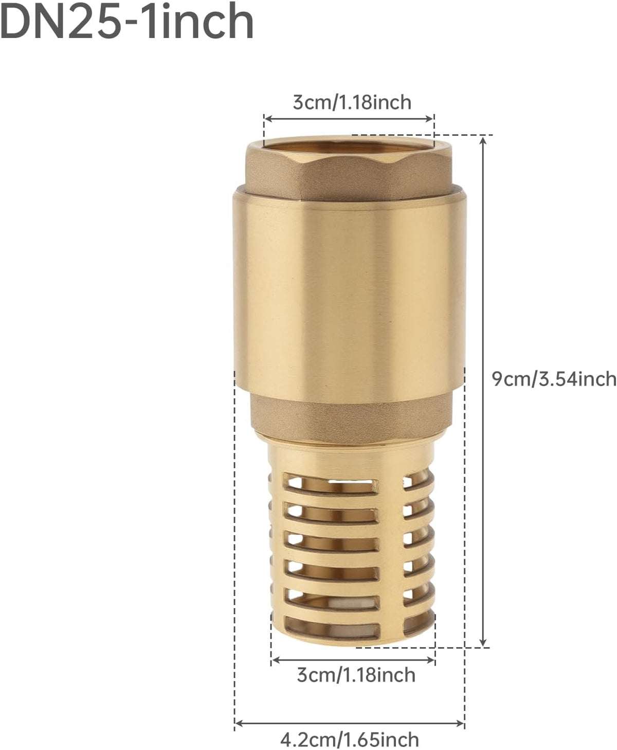 1 Inch DN25 Brass Foot Valve with Filter Spring Check Valves Bottom Valve
